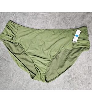 Green Bathing Suit Bikini Bottoms Womens Size 3x 24W-26W Mid Rise